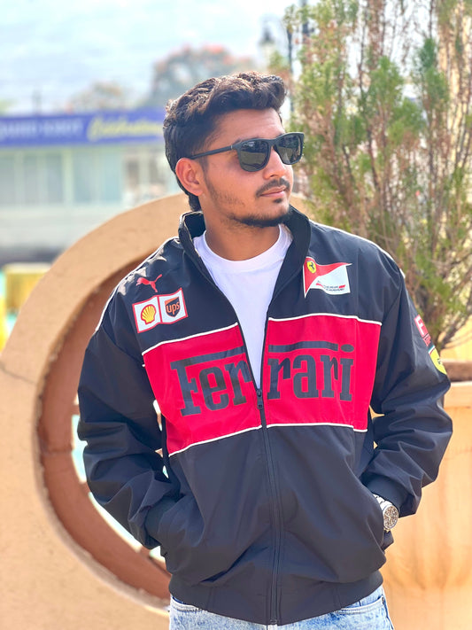 F1 BLACK FERRARI UNISEX RACING JACKET